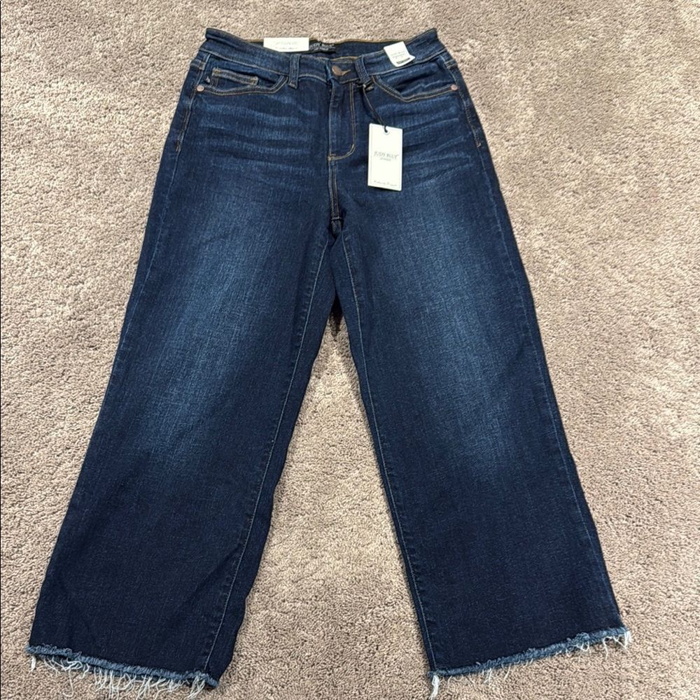 Judy Blue high rise stretchy wide leg crop! 3/26 NWT “always in style”